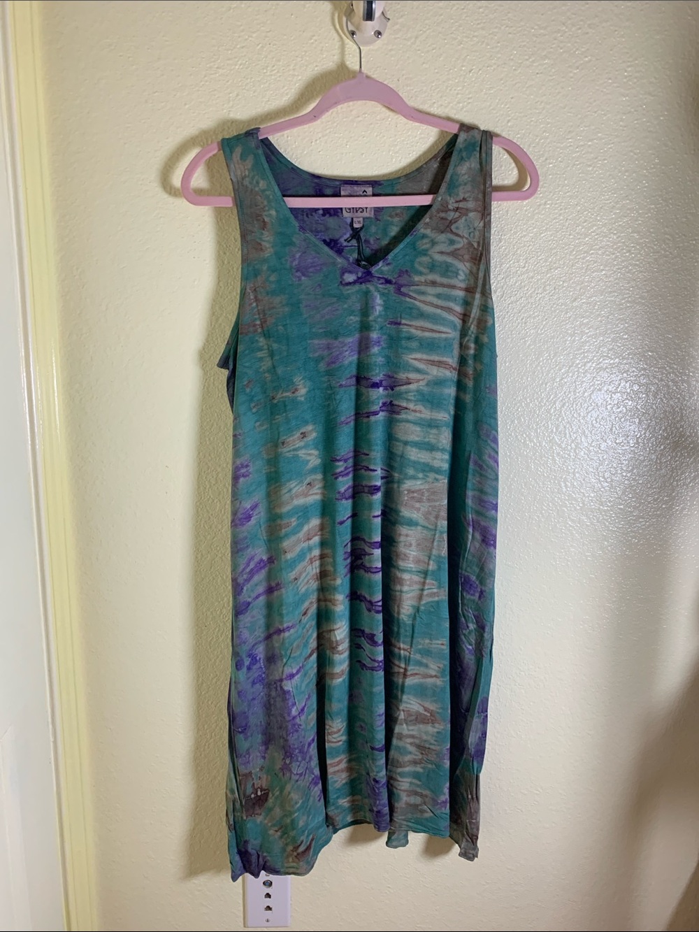 NWOT Jaded Gypsy Sleeveless Teal & Purple Tie-Dye Dress